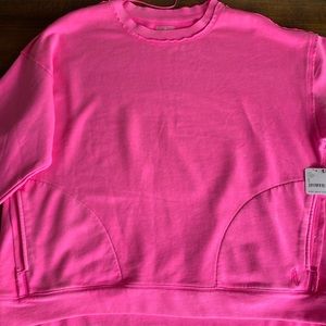 Free People Hot Pink Sweatshirt with pockets